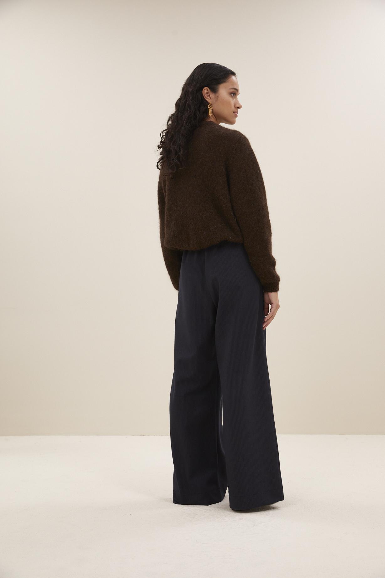 By-Bar Cleo Natural Cardigan Deep Brown Damen Strickjacke dunkelbraun
